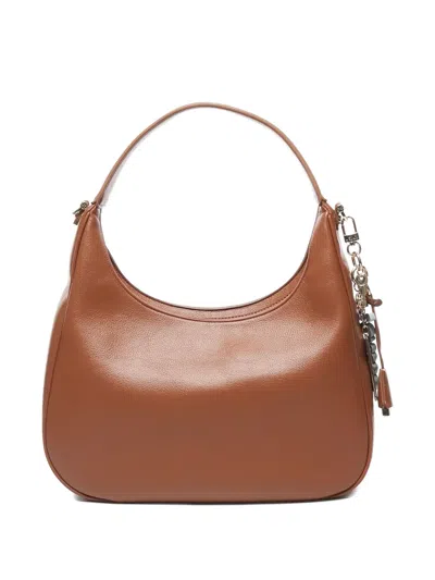 V73 Half-moon Shoulder Bag In Brown