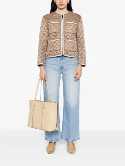 Max Mara Celeste Quilted Pocket Jacket In Brown