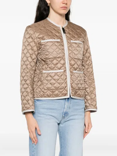 Max Mara Celeste Quilted Pocket Jacket In Brown