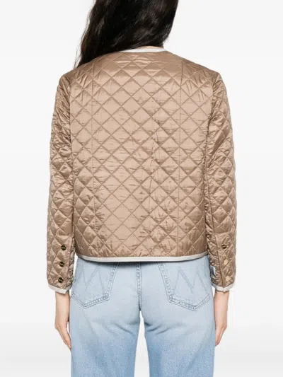 Max Mara Celeste Quilted Pocket Jacket In Brown