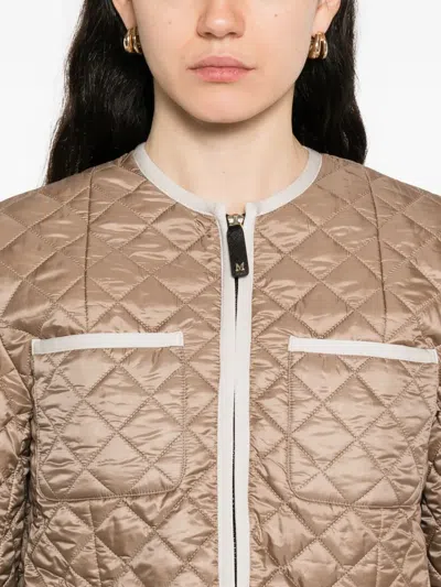 Max Mara Celeste Quilted Pocket Jacket In Brown