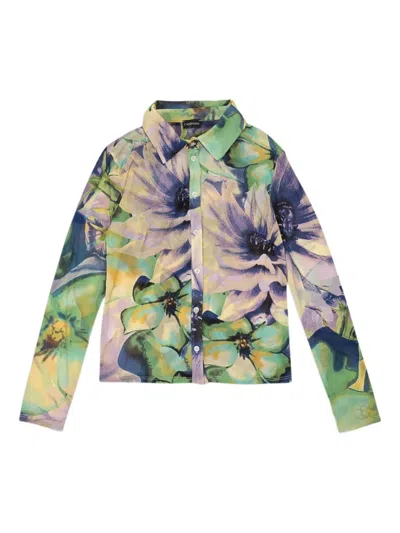 Callipygian Floral-print Shirt In Multi