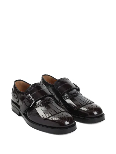 Church's Burgundy Leather Monk Phillis Formal Shoes In Burgundy