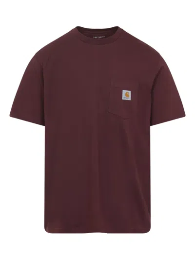 Carhartt Pocket Chest Crew Neck T-shirt In Red