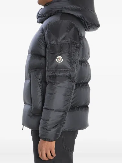 Moncler Boxy Puffer Jacket Adjustable Hood In Black