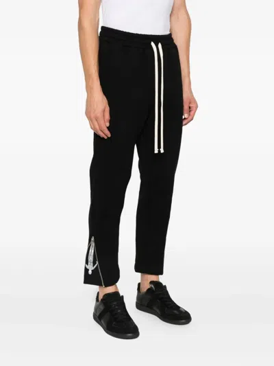 Hamza Drawstring Side-zip Trousers In Black