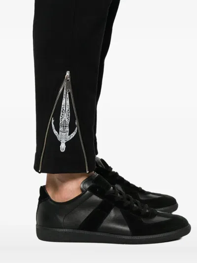Hamza Drawstring Side-zip Trousers In Black
