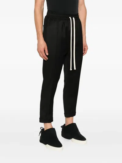 Hamza Drawstring Cuffed Trousers In Black