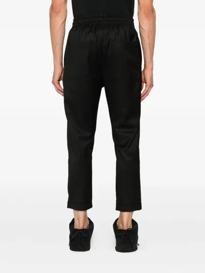 Hamza Drawstring Cuffed Trousers In Black