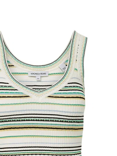 Veronica Beard Carlin Striped Knit Tank Top In Off-white Multi