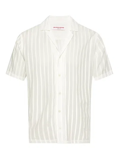 Orlebar Brown Maitan Stripe Shirt In White
