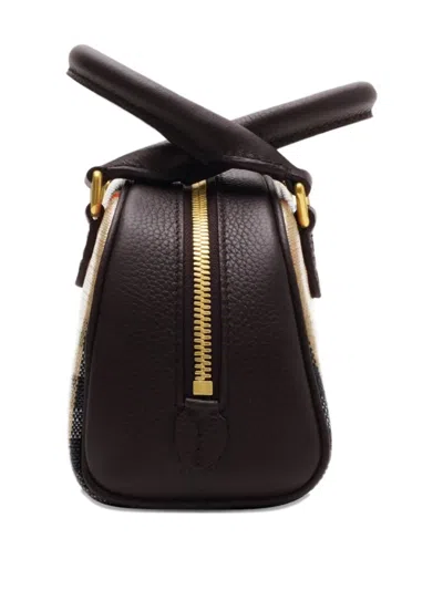 Burberry Mini Highlands Bowling Handbag And Handles In Neutral