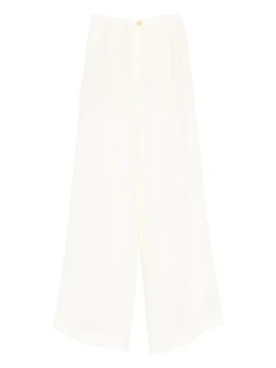 Forte Forte Pleated Wide-leg Trousers In Neutral