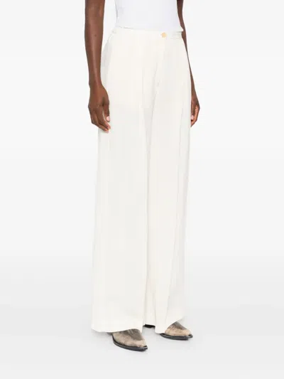 Forte Forte Pleated Wide-leg Trousers In Neutral