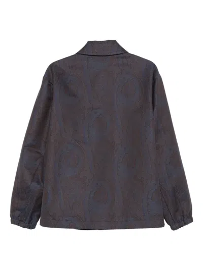 Etro Paisley-pattern Coach Shirt Jacket In Blue