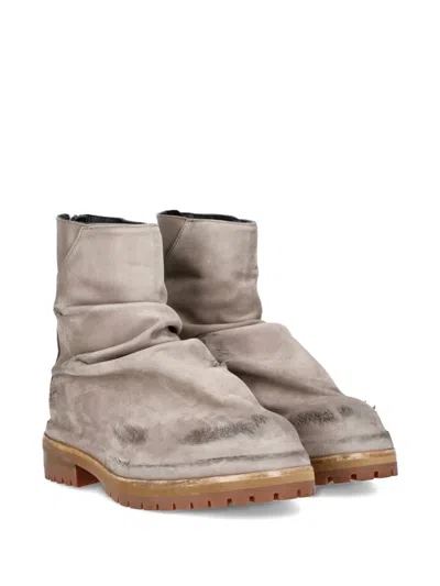 424 Distressed Leather Boots In Gray