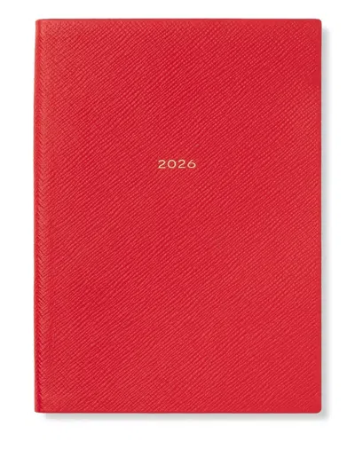 Smythson Leather Soho A5 2026 Diary In Red
