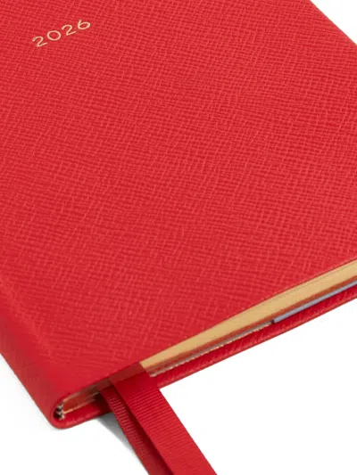 Smythson Leather Soho A5 2026 Diary In Red