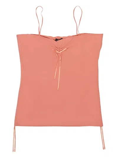 Callipygian Cinch Cami Coral Tank In Pink
