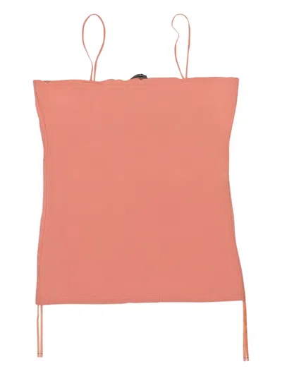 Callipygian Cinch Cami Coral Tank In Pink