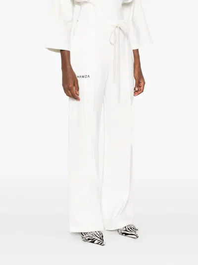 Hamza Drawstring-cuffed Trousers In White