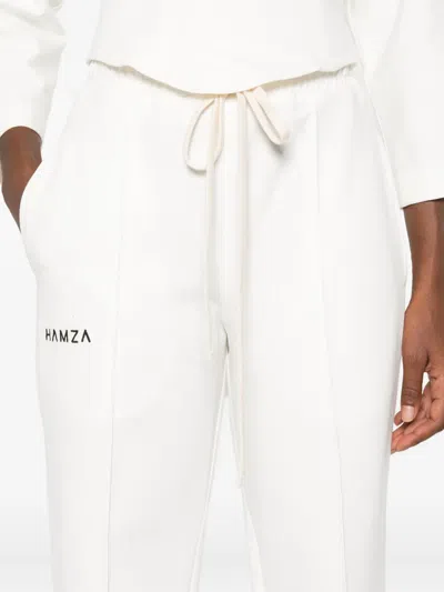 Hamza Drawstring-cuffed Trousers In White