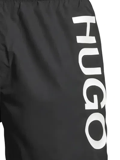 Hugo Boss Black Swimsuit Made Of Recycled Polyester With Quick-dry Feature In Black