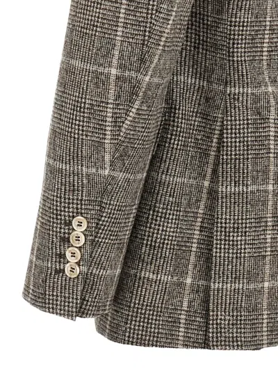 Brunello Cucinelli Men Wool Deconstructed Jacket In Brown