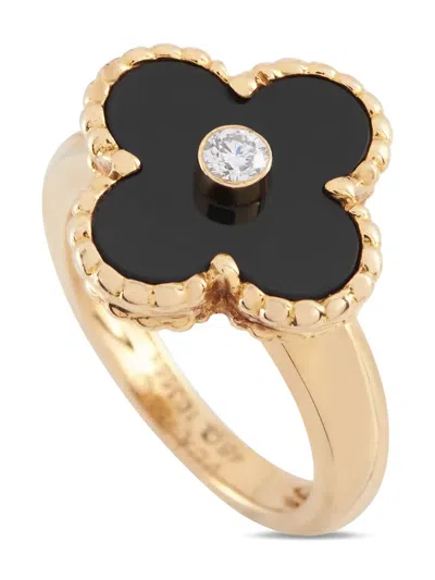 Pre-owned Van Cleef & Arpels  18k Yellow Gold Alhambra Diamond Ring