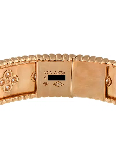 Pre-owned Van Cleef & Arpels 18k Rose Gold Clovers Diamond Bracelet In Pink