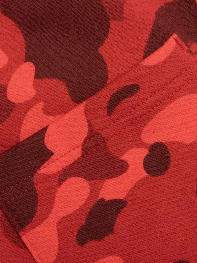 A Bathing Ape Camo-print Sweatpants In Red