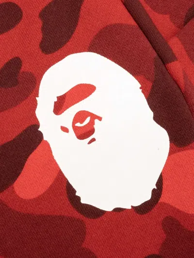 A Bathing Ape Camo-print Sweatpants In Red