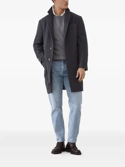 Brunello Cucinelli Water-resistant Coat In Gray