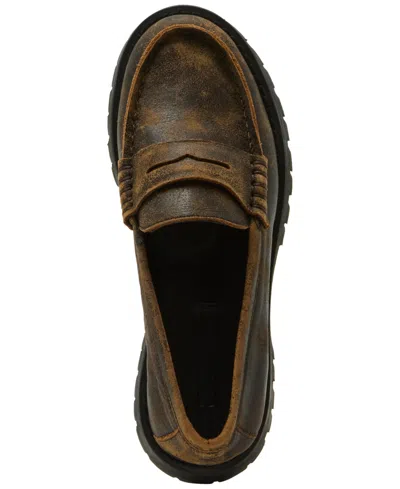 Steve Madden Women's Langsten Lug-sole Tailored Loafers In Brown