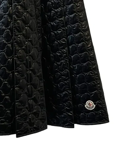 Moncler Black Padded Midi Skirt In Black