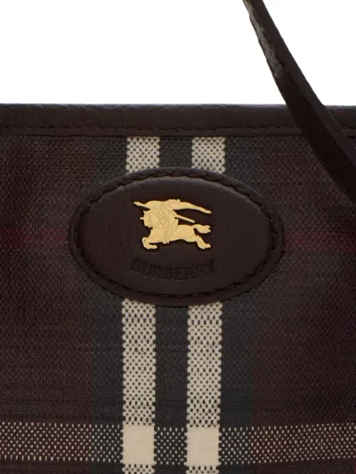 Burberry Womens Mahogany Medium Highlands Cotton-blend Tote Bag In Multi