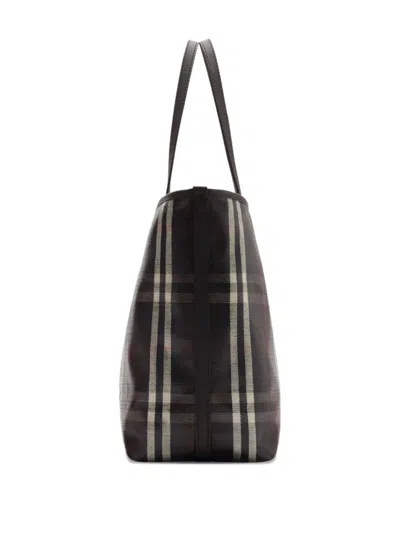 Burberry Womens Mahogany Medium Highlands Cotton-blend Tote Bag In Multi