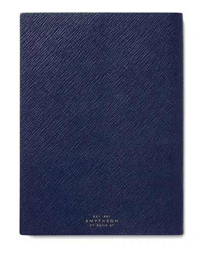 Smythson Plain Paged Soho Notebook In Panama In Blue