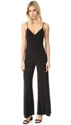 Norma Kamali Backless V-neck Wide-leg Jumpsuit In Black