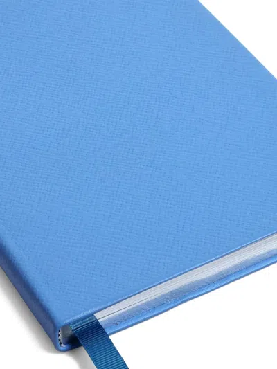 Smythson Soho Panama Notebook In Blue