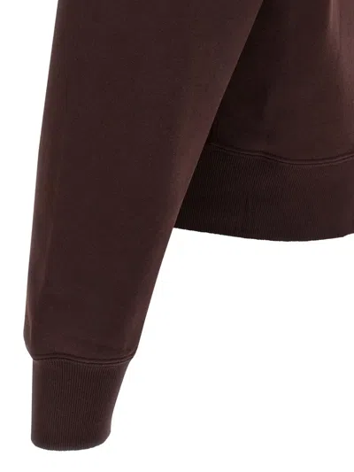 Saint Laurent Cassandre Embroidered Sweatshirt In Brown