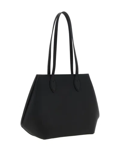 Valextra Medium Vivi Leather Tote Bag In Black