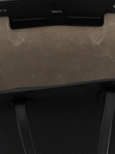Valextra Medium Vivi Leather Tote Bag In Black