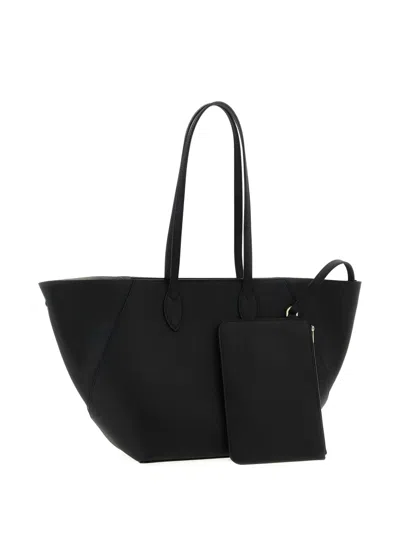 Valextra Medium Vivi Leather Tote Bag In Black