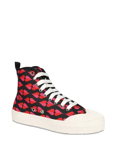 Weekend Max Mara Heart-print High-top Sneakers In Multi
