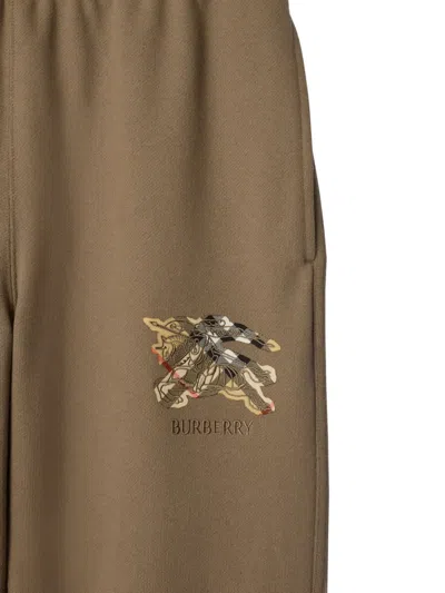 Burberry Equestrian-knight Check Jogging Pants In Brown
