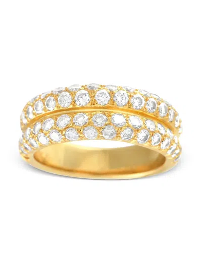 Pre-owned Van Cleef & Arpels  18k Yellow Gold Half Eternity Diamond Ring