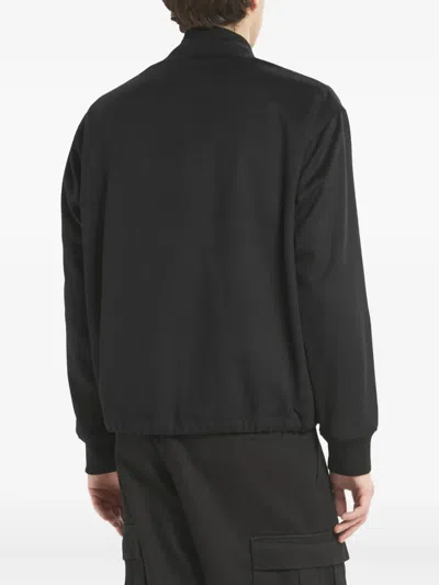 Barena Venezia Wool Zip-front Bomber Jacket In Black
