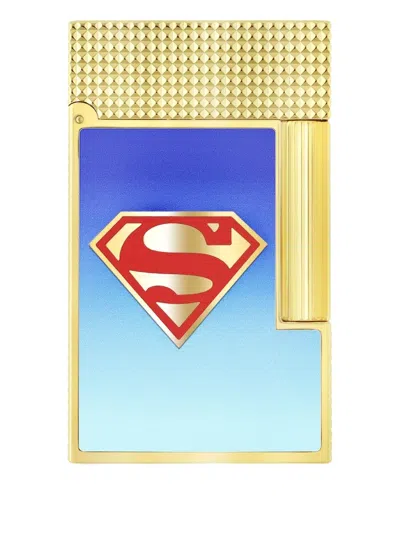 St Dupont Superman Embossed Lighter In Gold