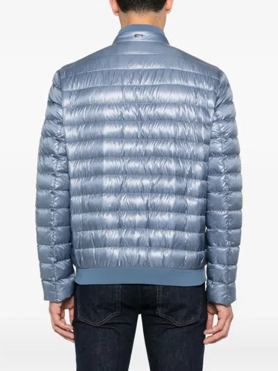 Herno Quilted Zip-front Jacket In Blue